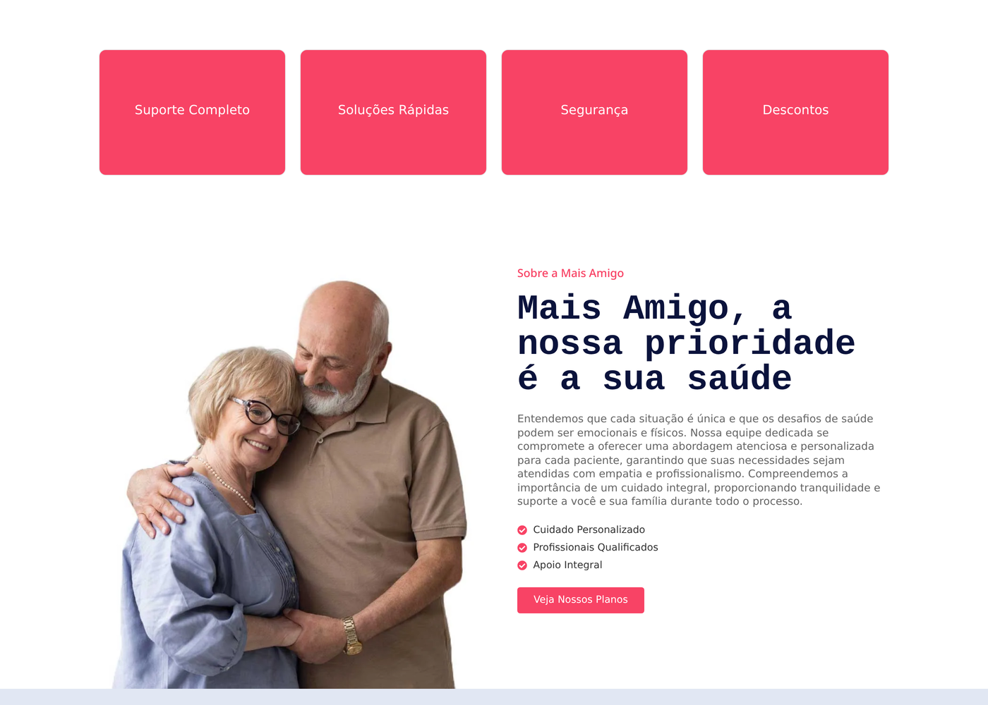 Site da Benefícios Mais Amigo — proposta de valor